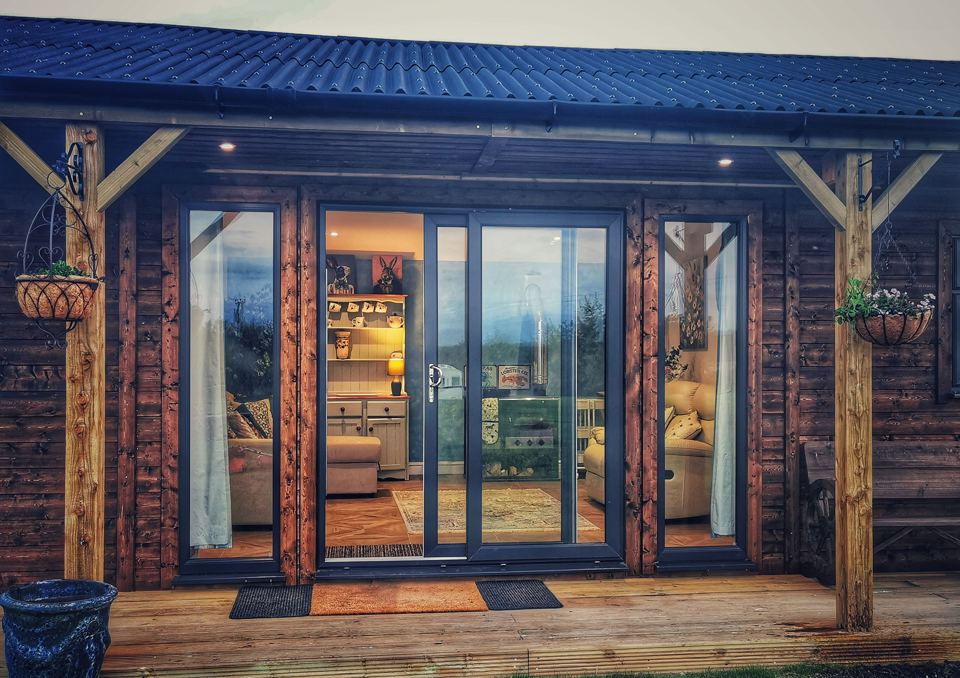 Lodge with glass doors