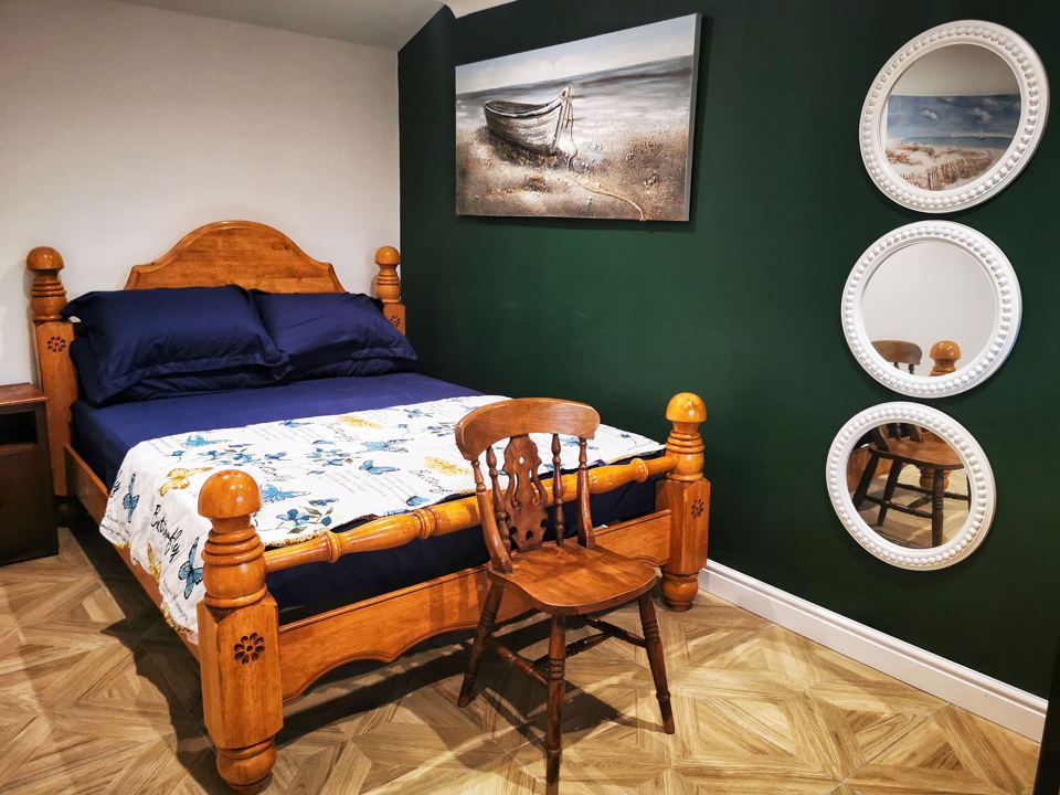 Pine double bed