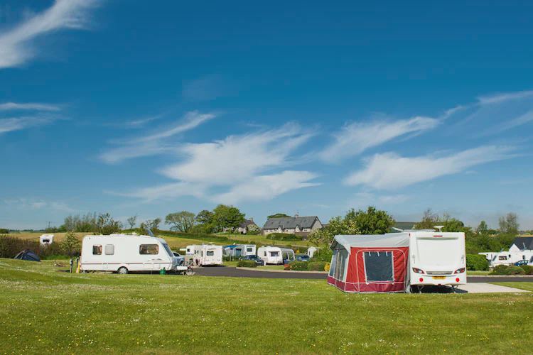Touring caravans on the lawns