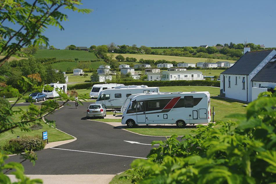 Serviced pitches by the amenity building