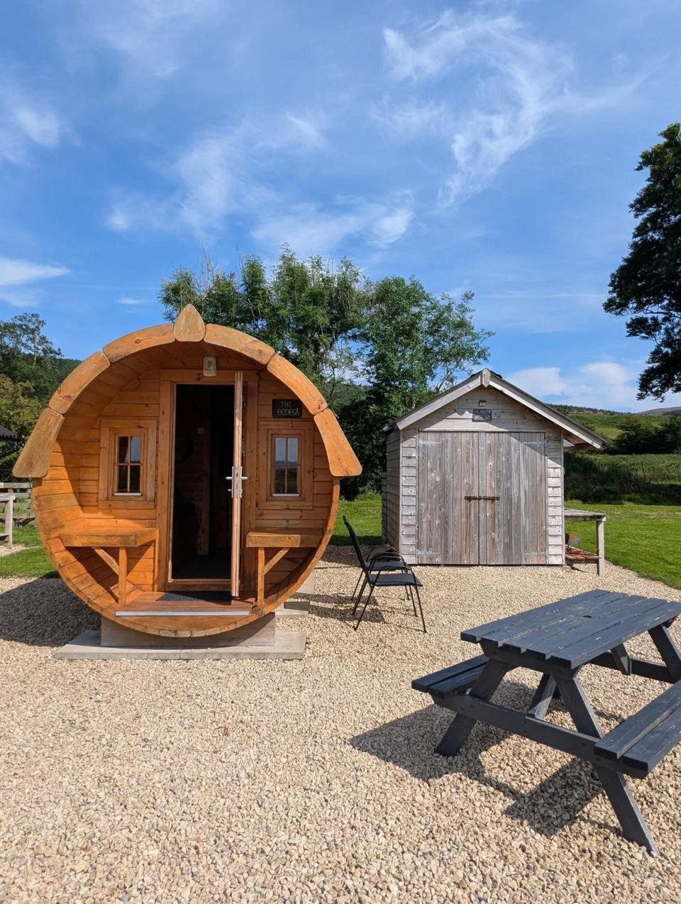 Barrel pod and wash hut