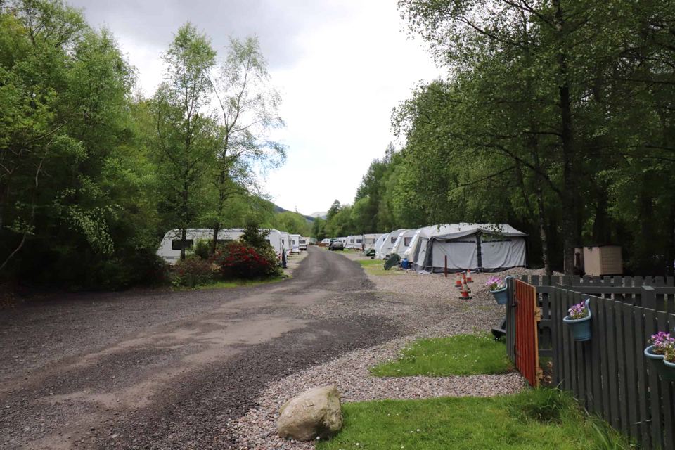 Touring caravans along the track