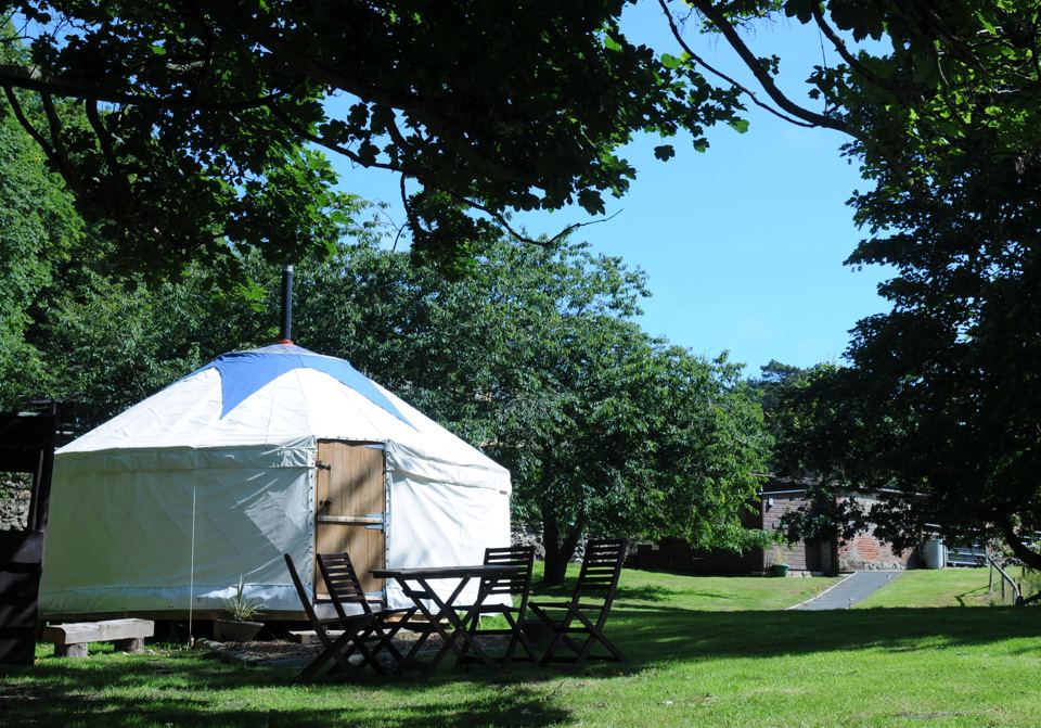 Yurt with table and chairs
