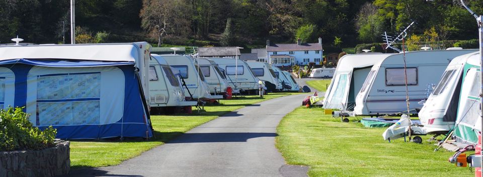 Tourers along the access road