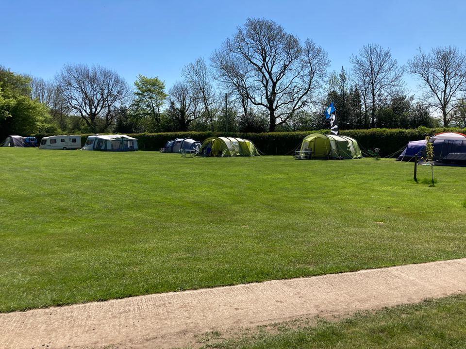 Tents and vans on the main field