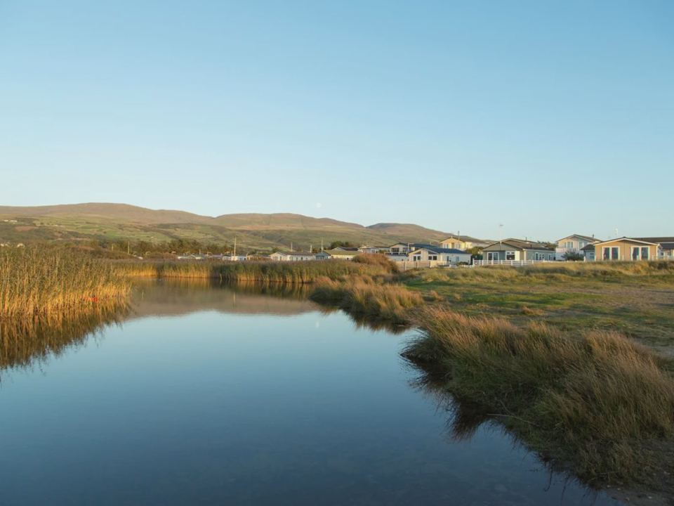 Marsh pool and park beyond