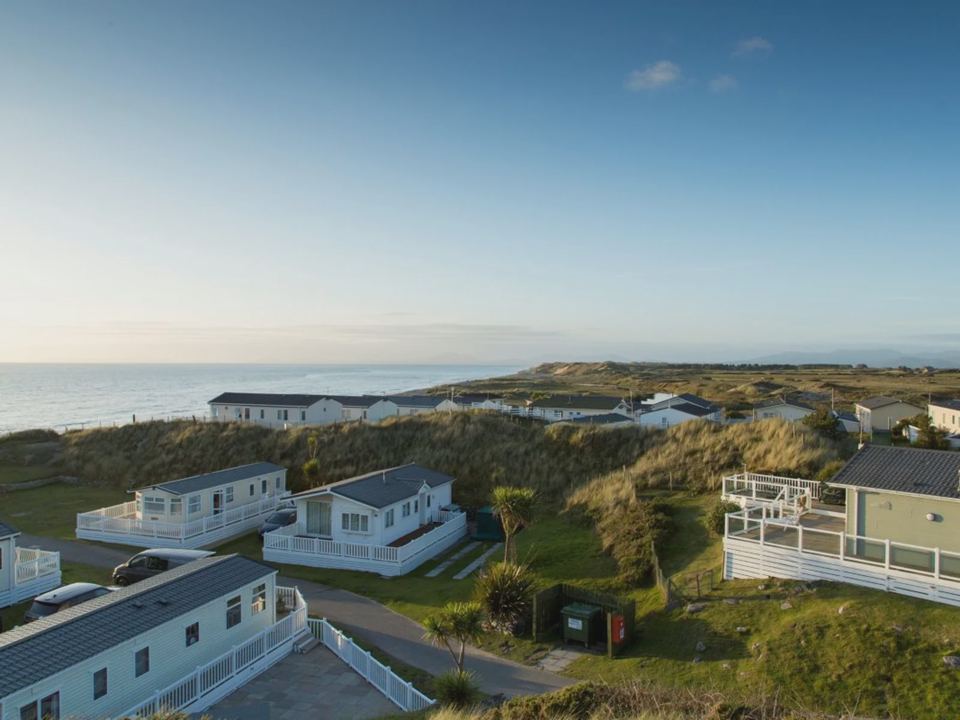 Caravans in the dunes from above