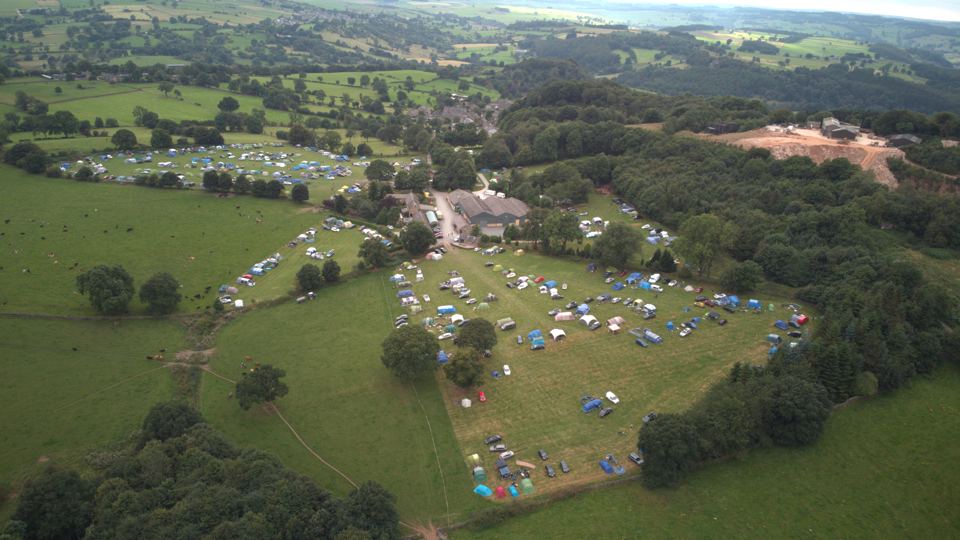 Camping fields from above