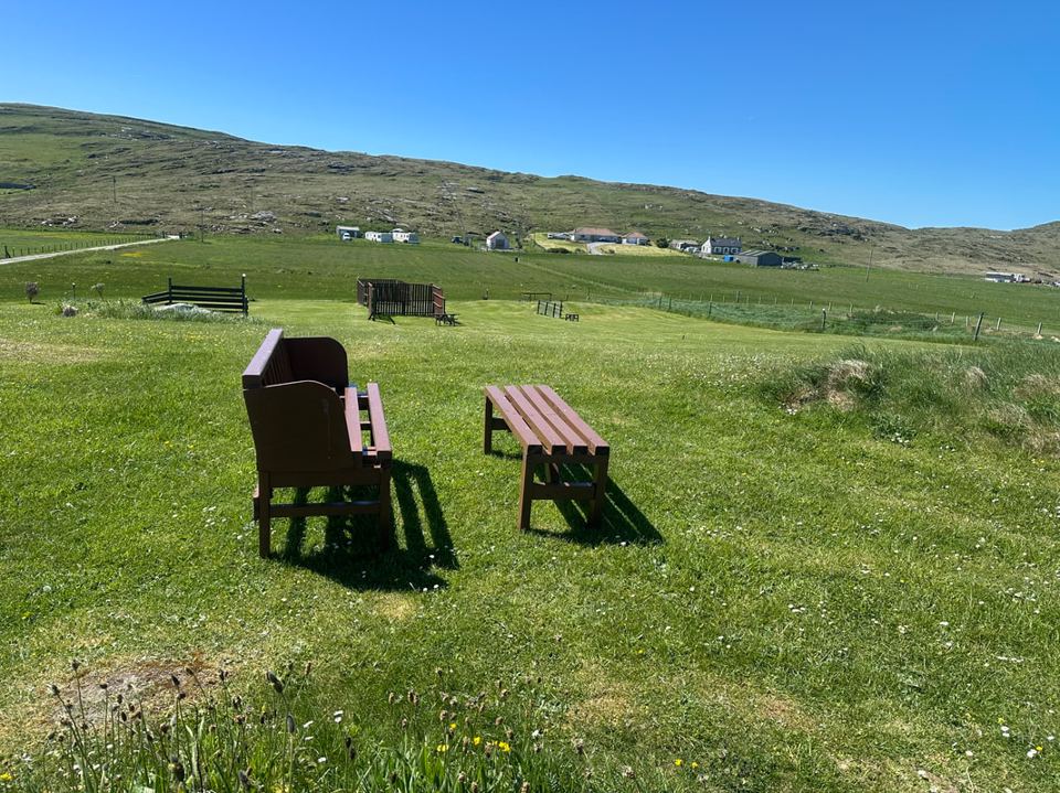 Benches on the camping field