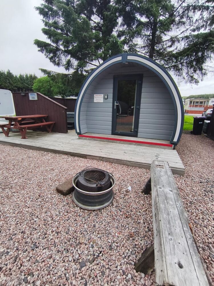 Pod with fire pit