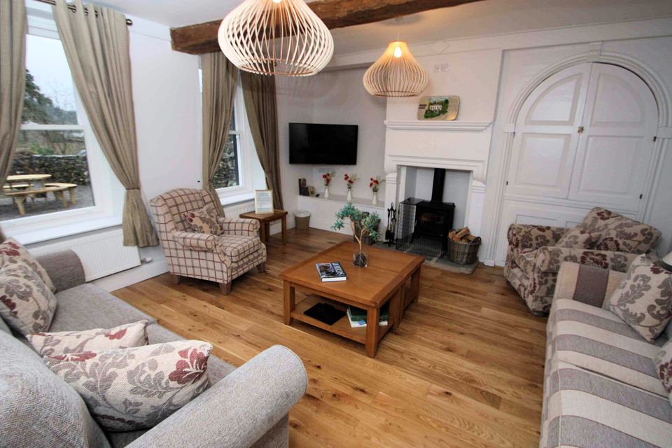 Lounge with log burner
