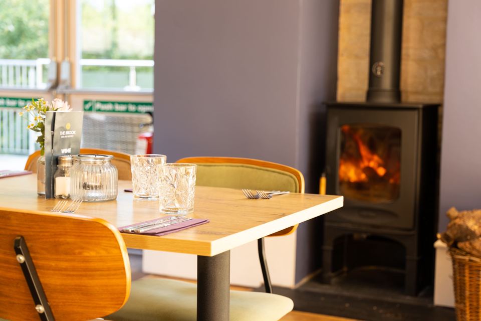 Bistro table by the woodburner