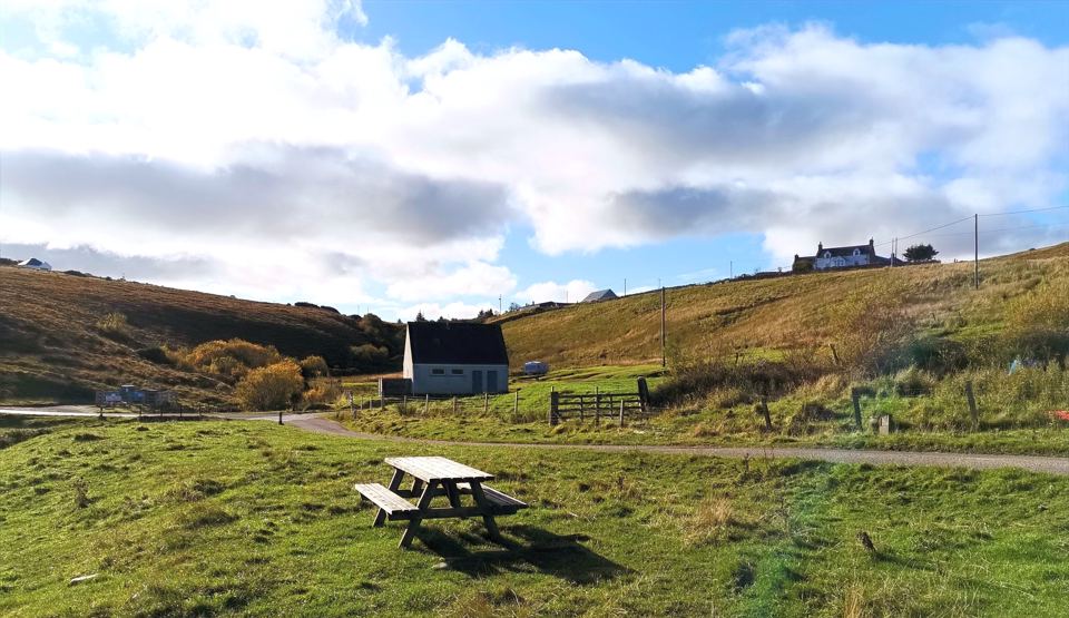 Picnic bench on the grass