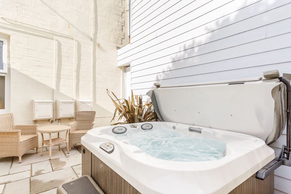 Private hot tub on a terrace