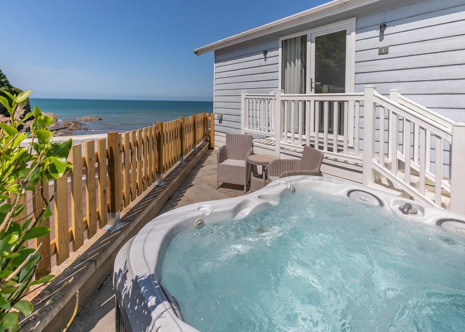 Hot tub on a sea-view deck