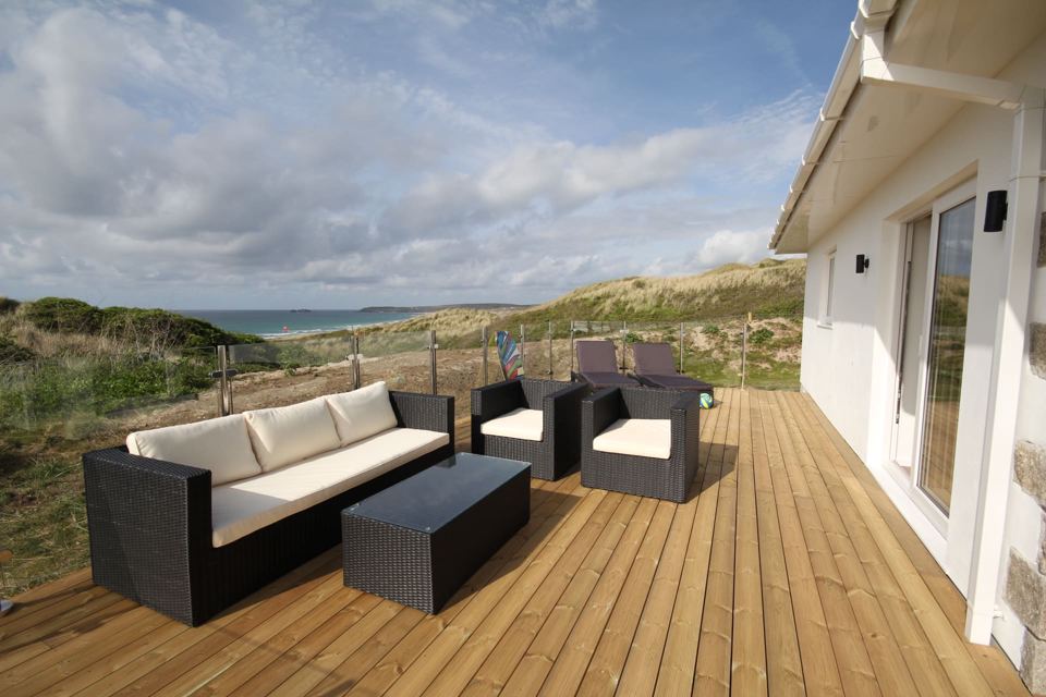 Decking with dune view
