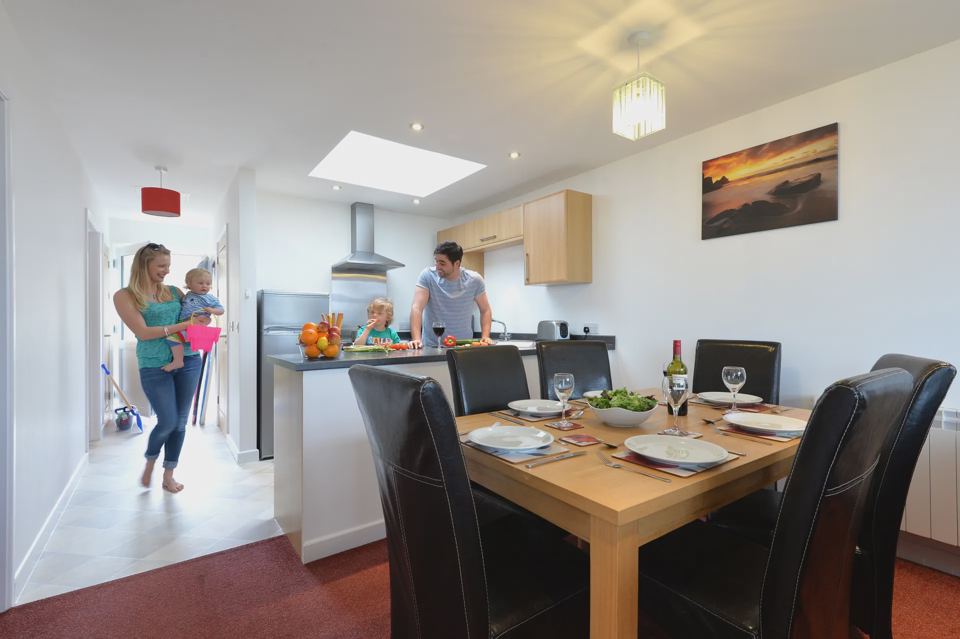 Dining room and kitchen