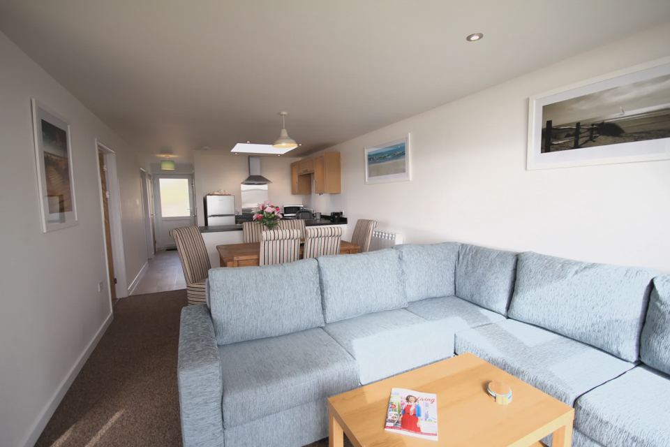 Open-plan lounge and kitchen