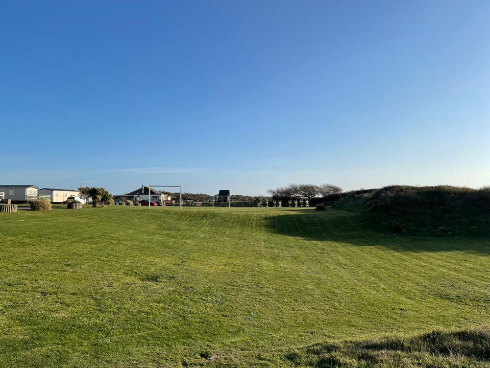 Open grass among the dunes