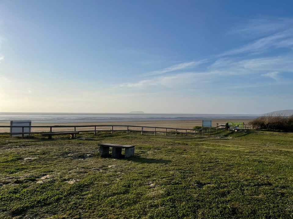 Grass and view across the bay