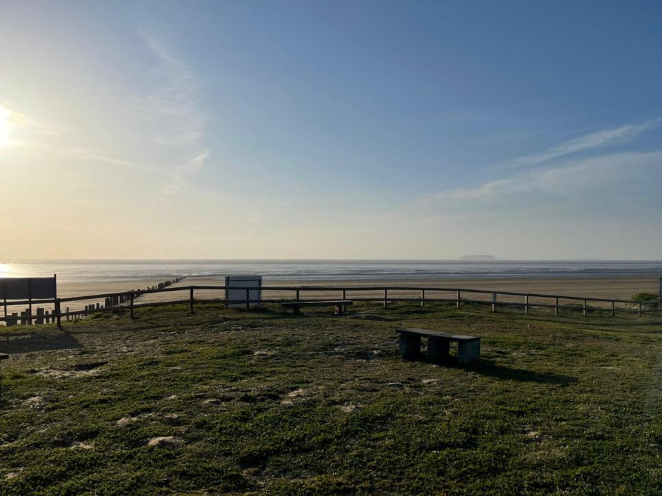 Park lawn looking to the sea
