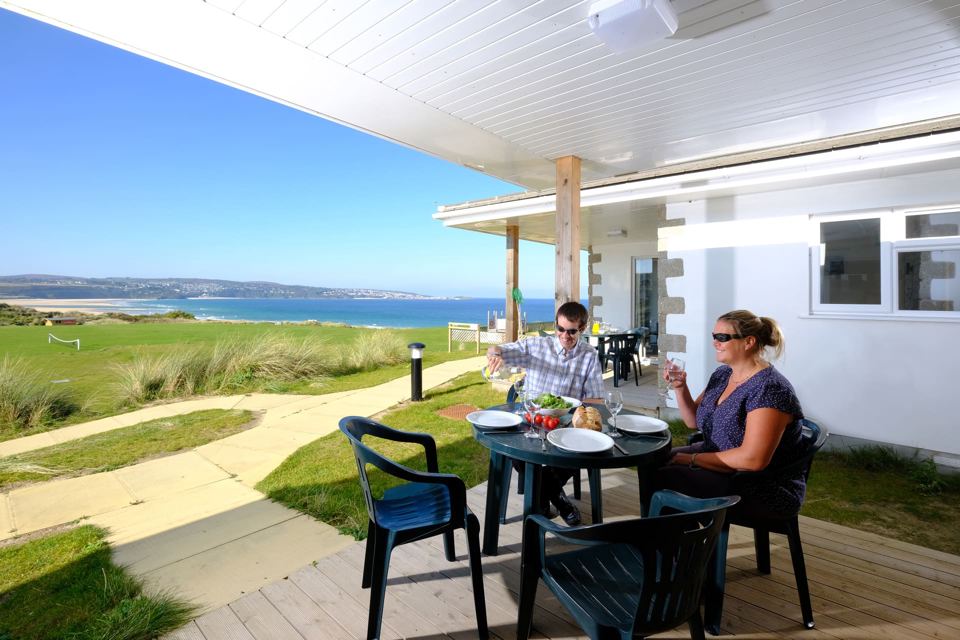 Decking with a sea view