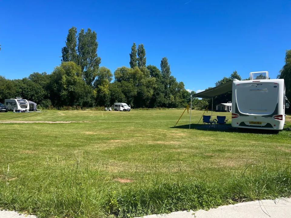 Motorhome on a grass pitch