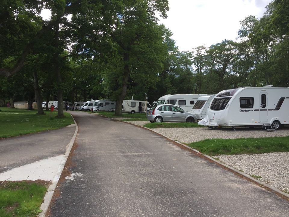 Hardstanding pitches by the road