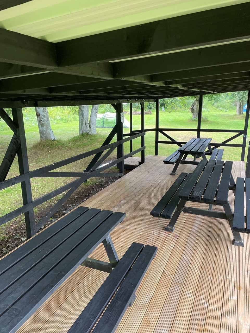 Covered decking by the fields