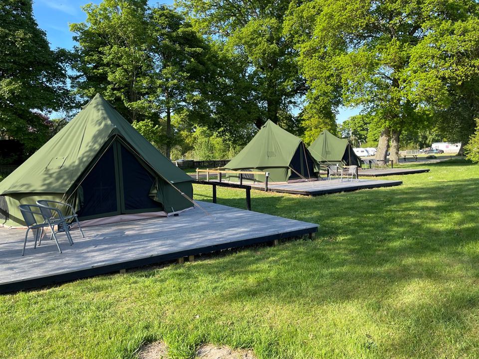 Row of bell tents