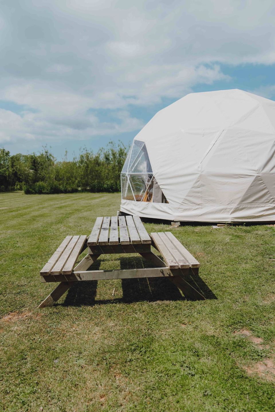 Dome with picnic bench