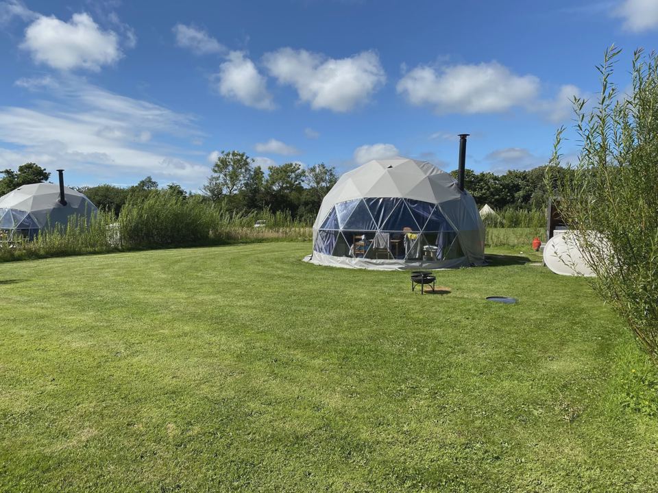 Dome in its own grassy plot