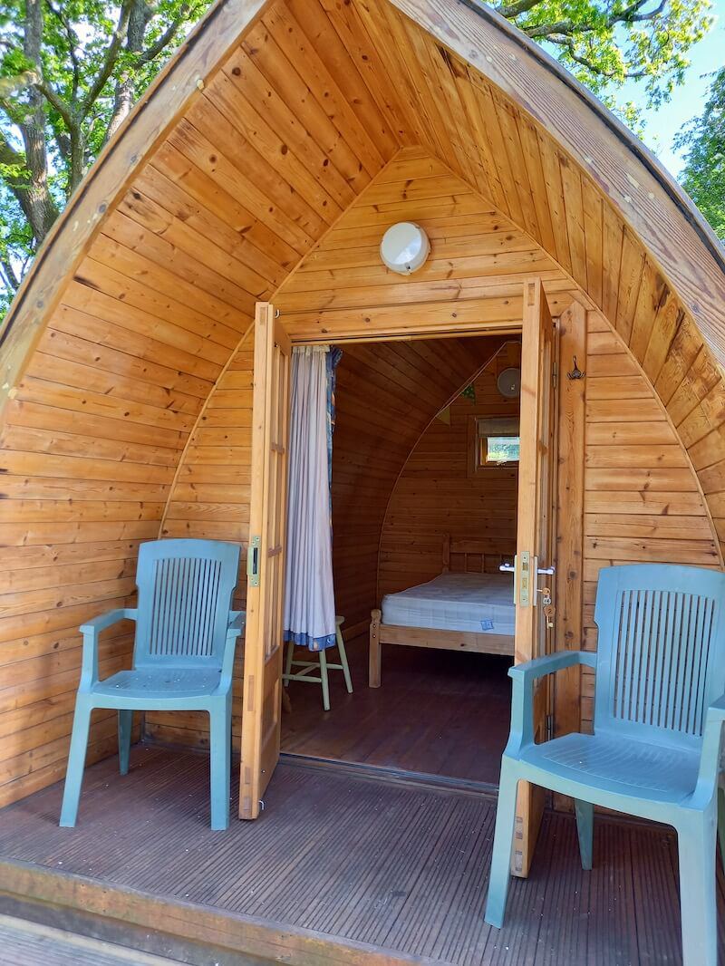 Wooden camping pod