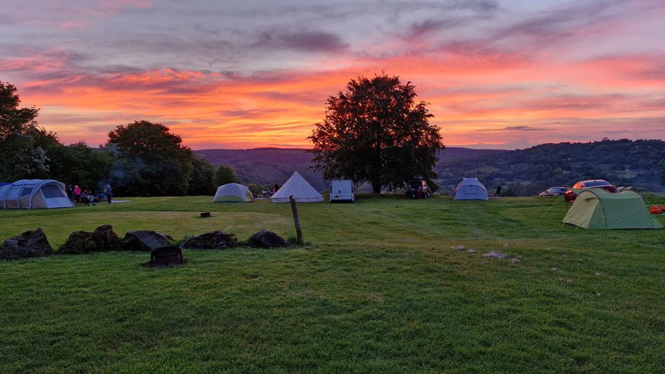 Pitches under a red sky