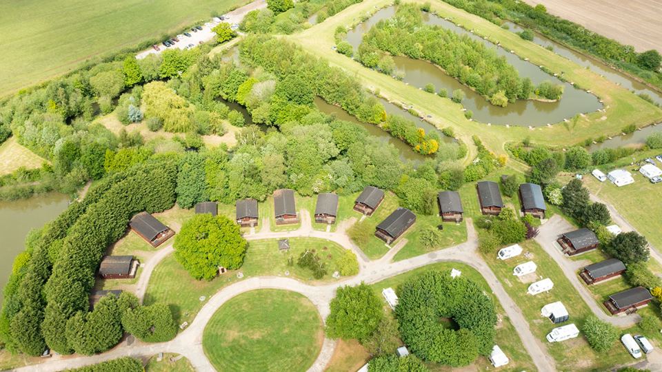 Log cabins from above