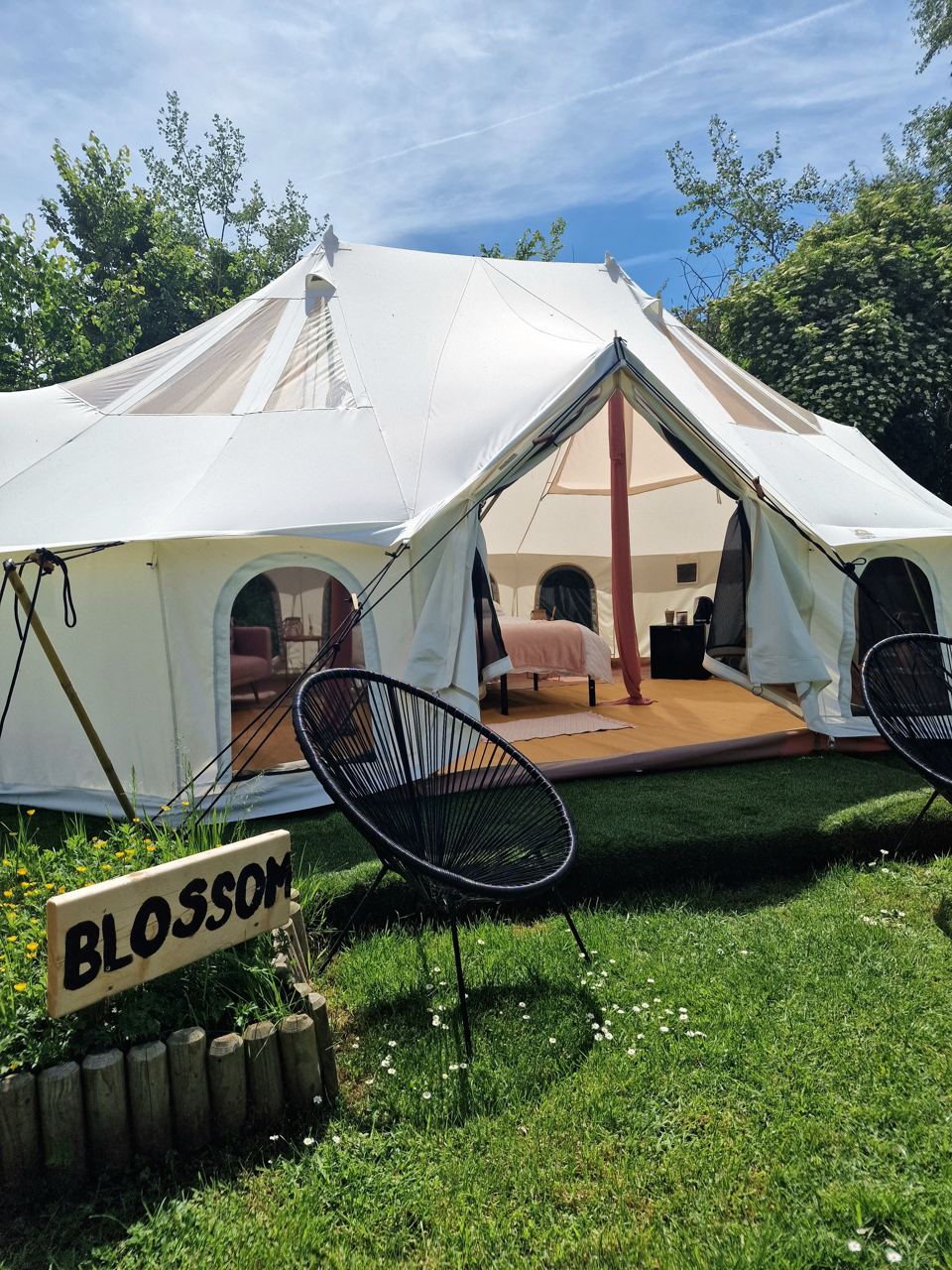 Blossom bell tent with deck