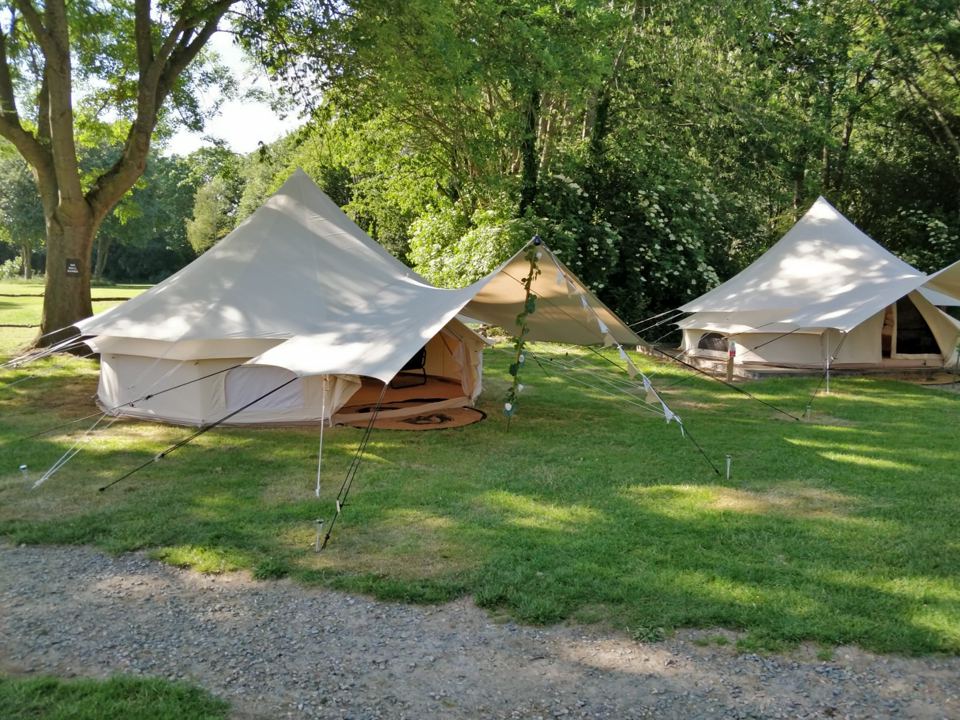 Bell tents on the lawn