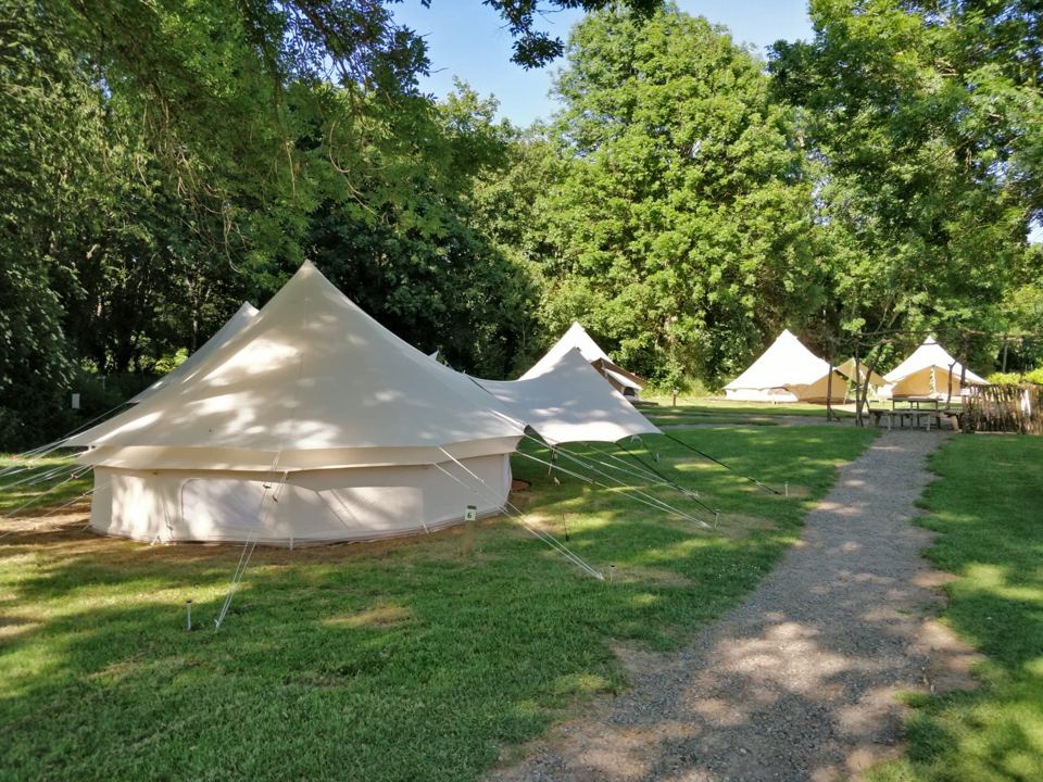 Path past the bell tents