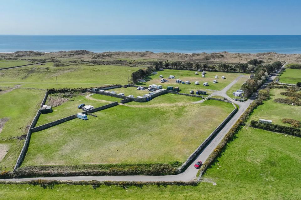 Site from above with the sea beyond