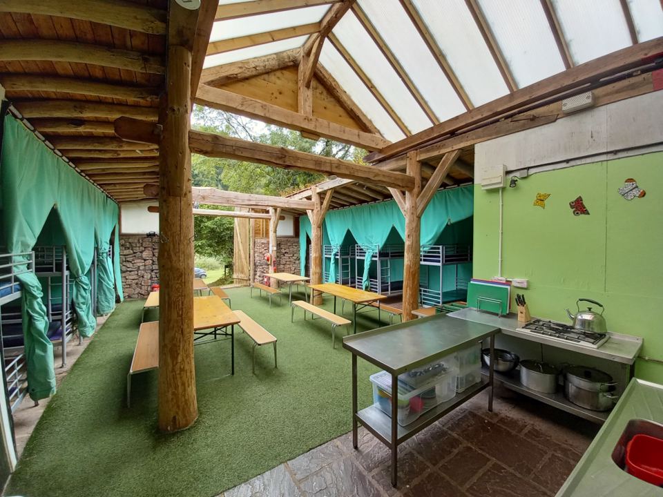 Roofed communal area