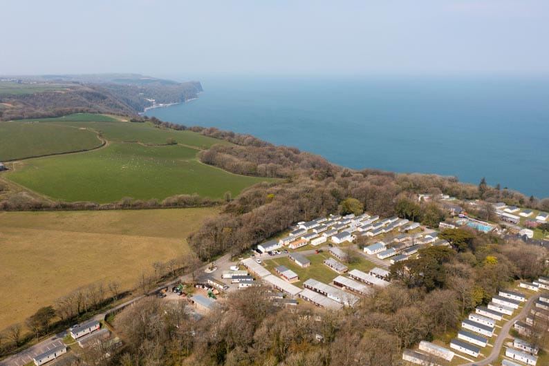 Aerial view of the park above the coast