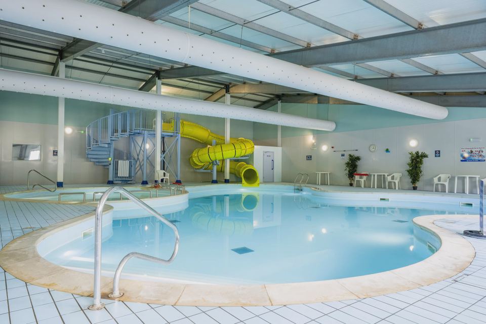 Indoor pool with slide