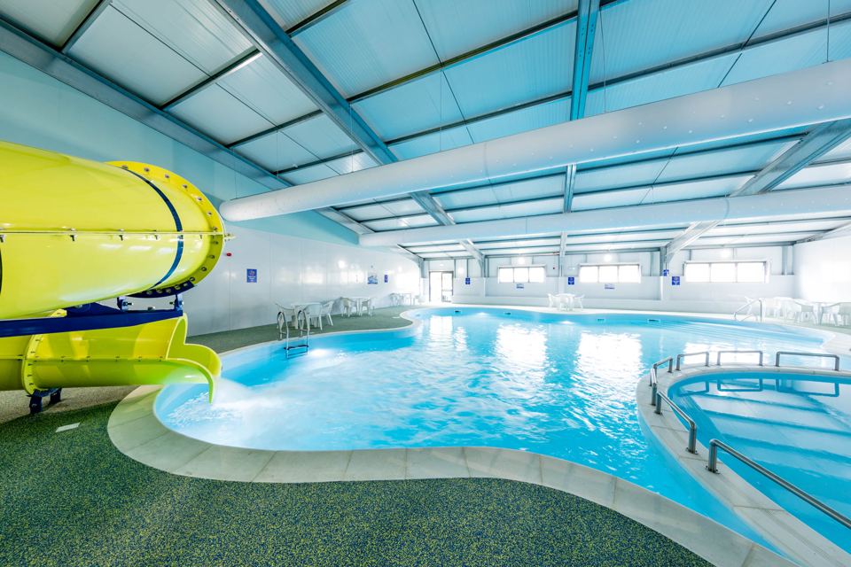 Indoor pool and water slide