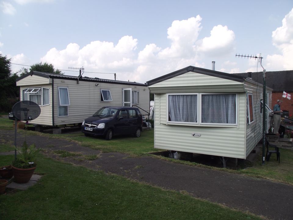 Static caravans on site
