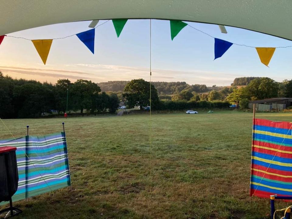 Open field at dusk
