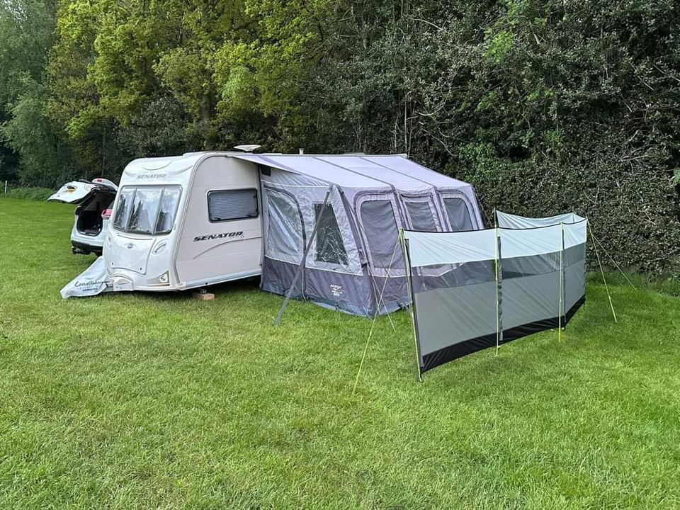 Caravan with awning