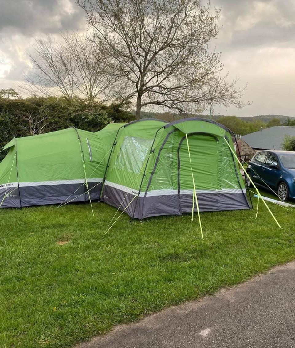 Family tent on the grass