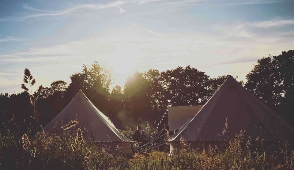 Tents in evening sun