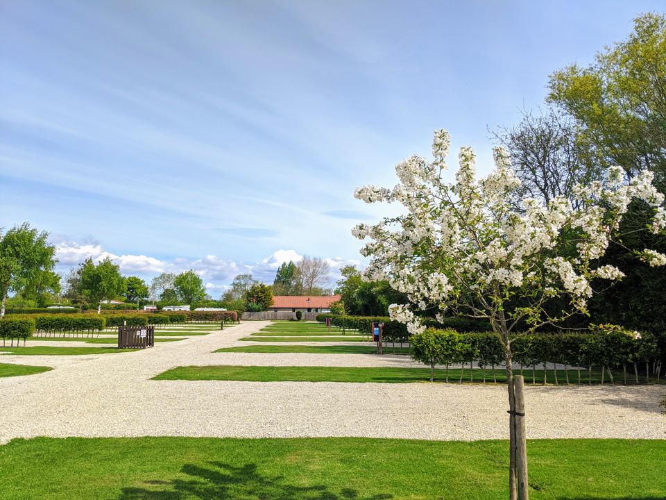Gravel pitches across the field