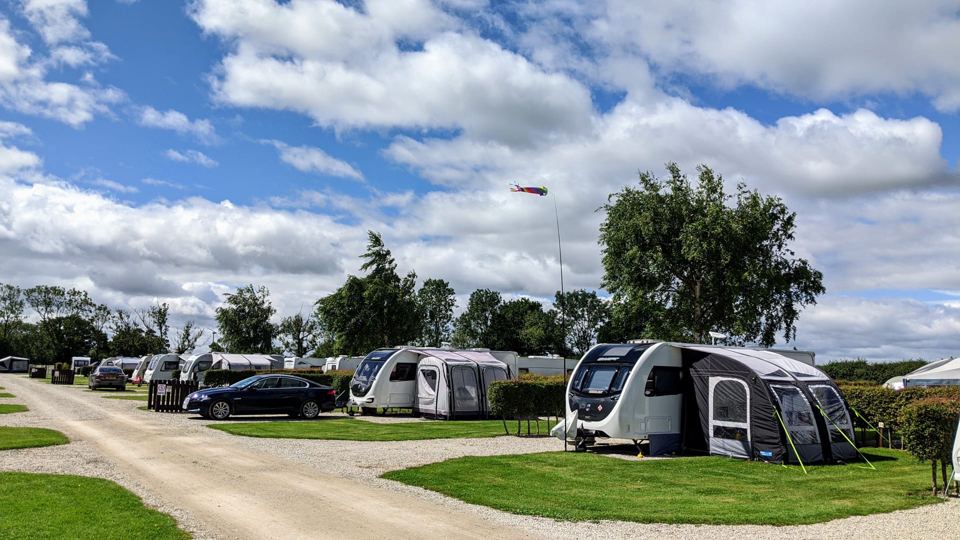 Touring caravans on hardstanding
